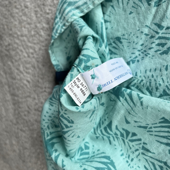 Southern Tide Shirt Mens Large Floral Hawaiian Linen Short Sleeve Button Down - Picture 6 of 11